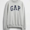 Felpa oversize con collo alto in French Terry pesante e logo