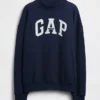 Felpa oversize con collo alto in French Terry pesante e logo