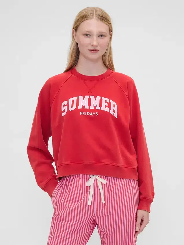 Felpa oversize con maniche raglan e logo GAP × Summer Fridays