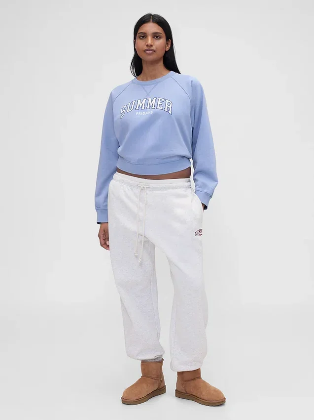 Felpa oversize con maniche raglan e logo GAP × Summer Fridays