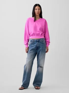 Felpa oversize con scollo a V Vintagesoft