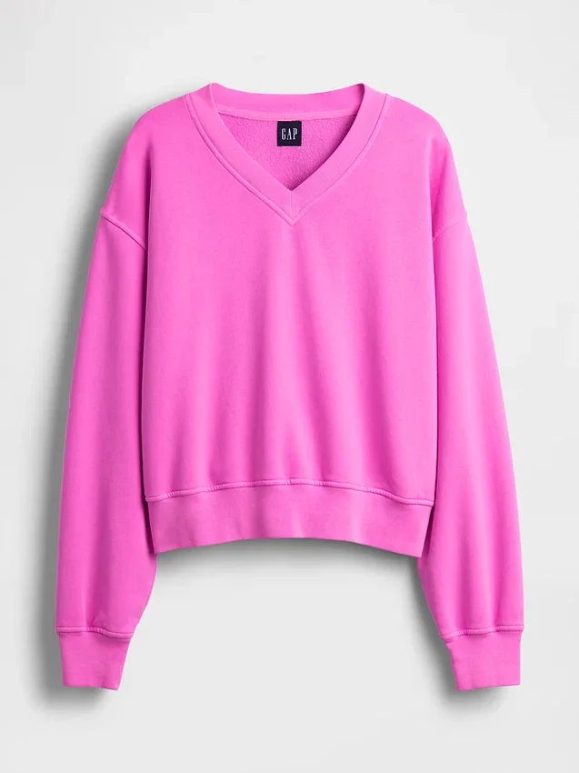 Felpa oversize con scollo a V Vintagesoft