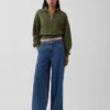 Felpa oversize in cotone testurizzato con mezza zip