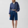 Felpa oversize in cotone testurizzato con mezza zip