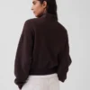 Felpa oversize in cotone testurizzato con mezza zip