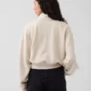 Felpa oversize in cotone testurizzato con mezza zip