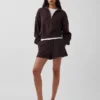 Felpa oversize in cotone testurizzato con mezza zip