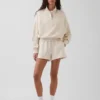 Felpa oversize in cotone testurizzato con mezza zip
