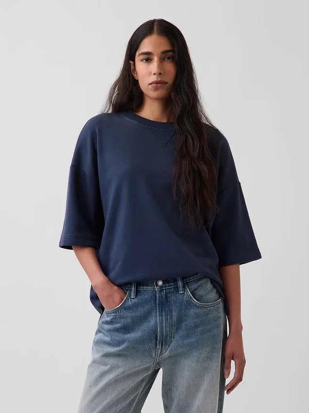 Felpa oversize in felpa francese pesante