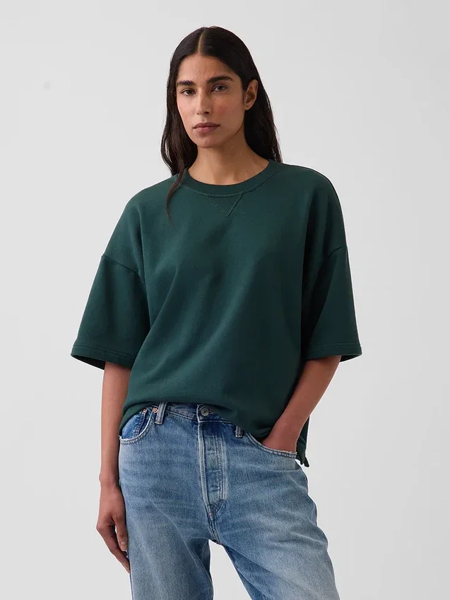 Felpa oversize in felpa francese pesante