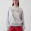 Felpa oversize in felpa Vintagesoft con collo alto e logo