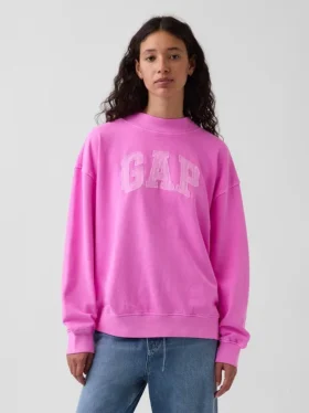 Felpa oversize in felpa Vintagesoft con collo alto e logo