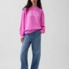 Felpa oversize in felpa Vintagesoft con collo alto e logo