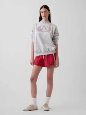 Felpa oversize in felpa Vintagesoft con collo alto e logo
