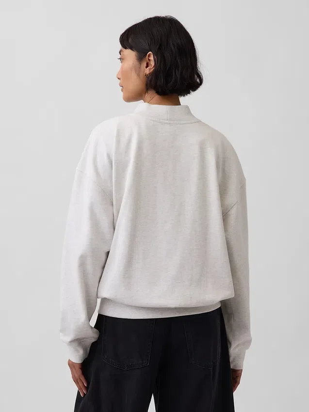 Felpa oversize in felpa Vintagesoft con collo alto e logo