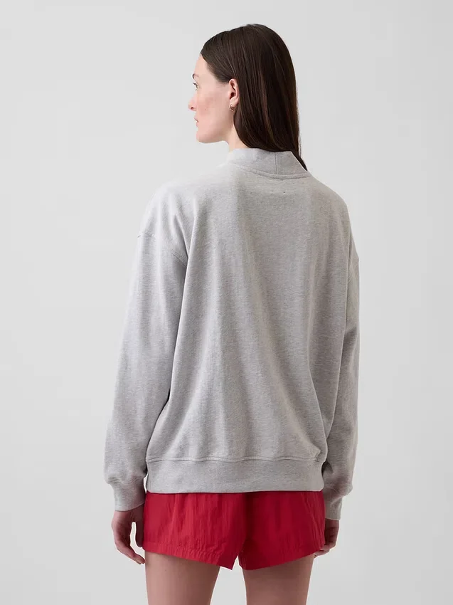 Felpa oversize in felpa Vintagesoft con collo alto e logo