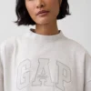 Felpa oversize in felpa Vintagesoft con collo alto e logo