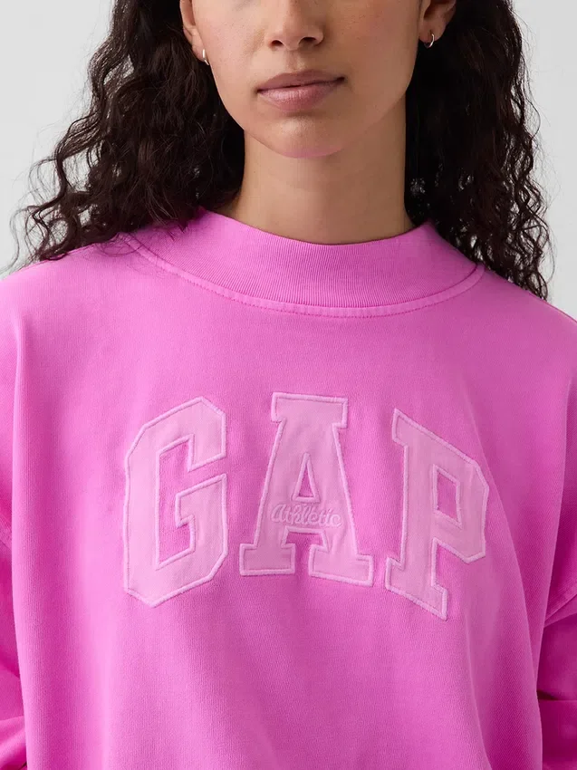 Felpa oversize in felpa Vintagesoft con collo alto e logo