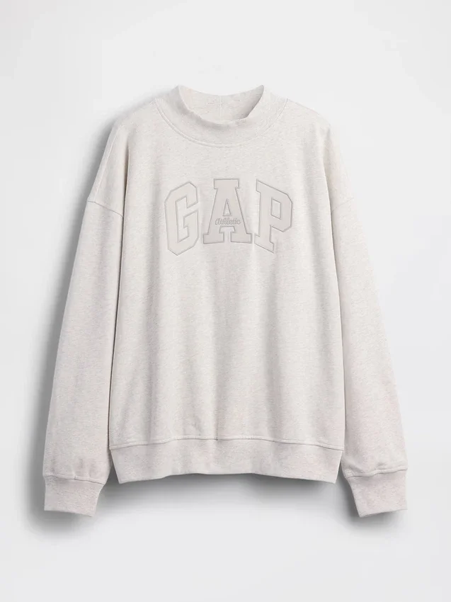 Felpa oversize in felpa Vintagesoft con collo alto e logo