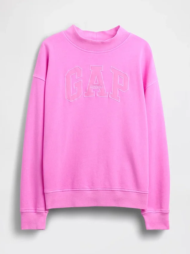 Felpa oversize in felpa Vintagesoft con collo alto e logo