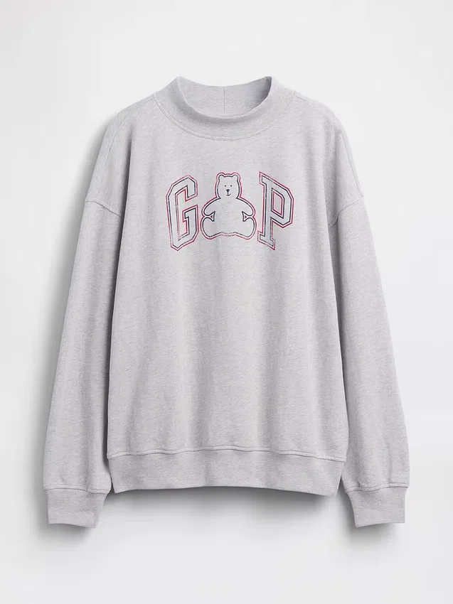 Felpa oversize in felpa Vintagesoft con collo alto e logo