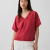 Felpa oversize in felpa Vintagesoft con scollo a V