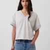 Felpa oversize in felpa Vintagesoft con scollo a V