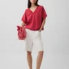 Felpa oversize in felpa Vintagesoft con scollo a V