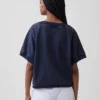 Felpa oversize in felpa Vintagesoft con scollo a V