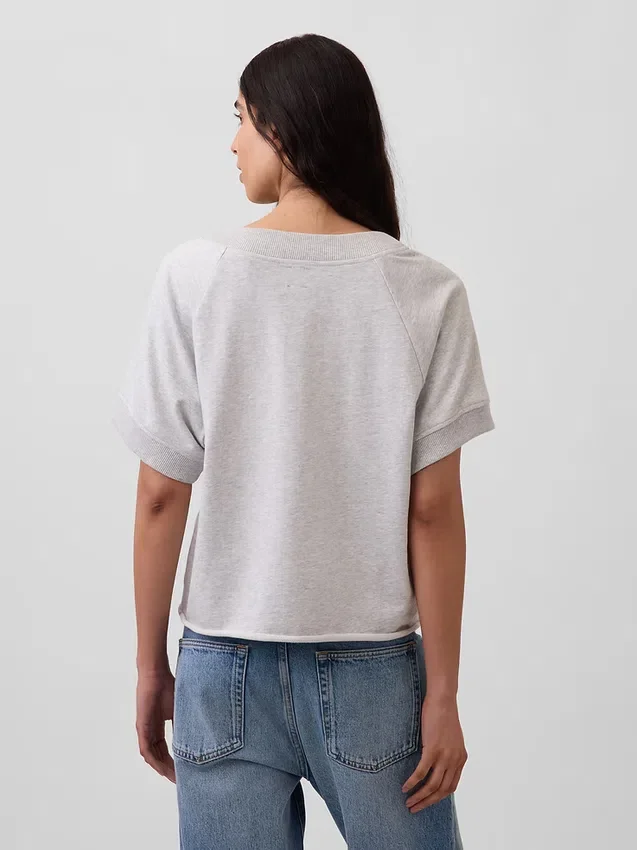 Felpa oversize in felpa Vintagesoft con scollo a V
