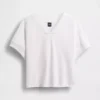 Felpa oversize in felpa Vintagesoft con scollo a V
