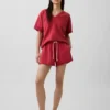 Felpa oversize in felpa Vintagesoft con scollo a V