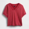 Felpa oversize in felpa Vintagesoft con scollo a V