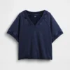 Felpa oversize in felpa Vintagesoft con scollo a V