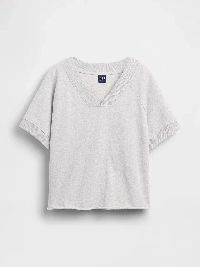 Felpa oversize in felpa Vintagesoft con scollo a V