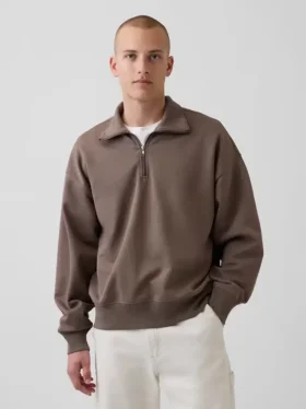 Felpa oversize per adulti con zip a un quarto