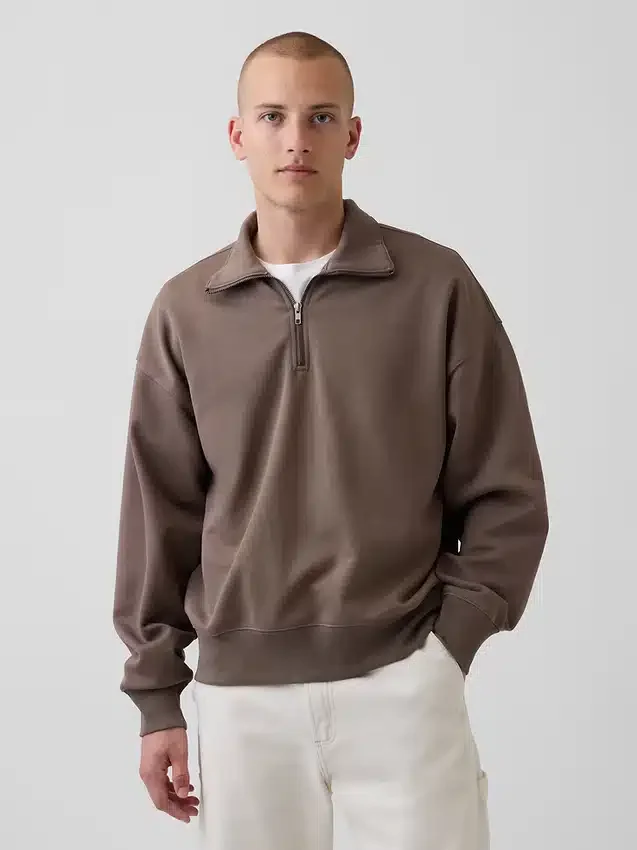 Felpa oversize per adulti con zip a un quarto