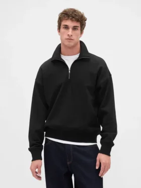 Felpa oversize per adulti con zip a un quarto