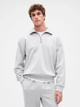 Felpa oversize per adulti con zip a un quarto