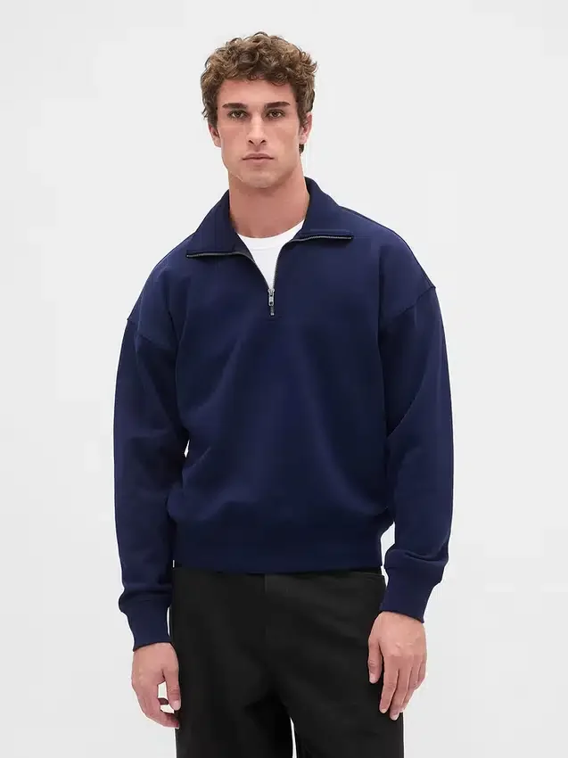 Felpa oversize per adulti con zip a un quarto