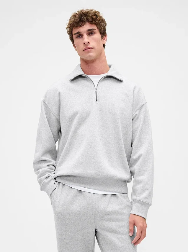 Felpa oversize per adulti con zip a un quarto