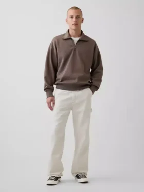 Felpa oversize per adulti con zip a un quarto