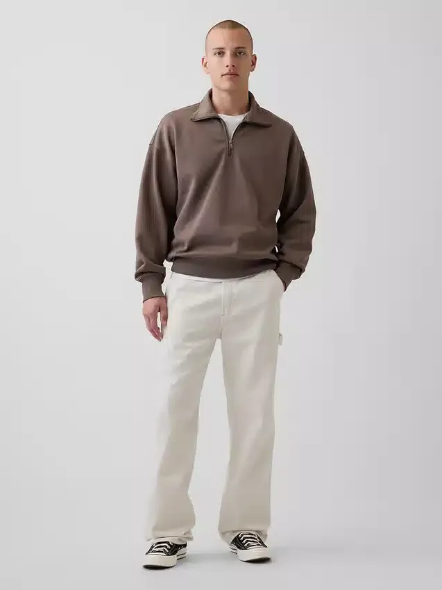 Felpa oversize per adulti con zip a un quarto