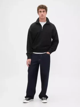 Felpa oversize per adulti con zip a un quarto