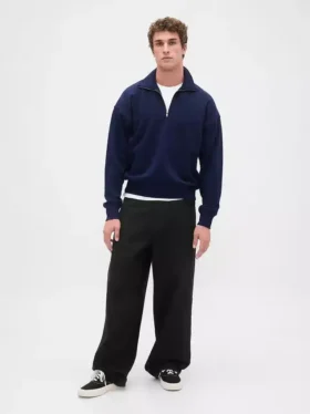 Felpa oversize per adulti con zip a un quarto