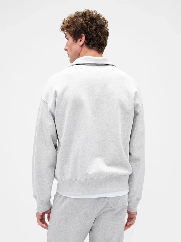 Felpa oversize per adulti con zip a un quarto
