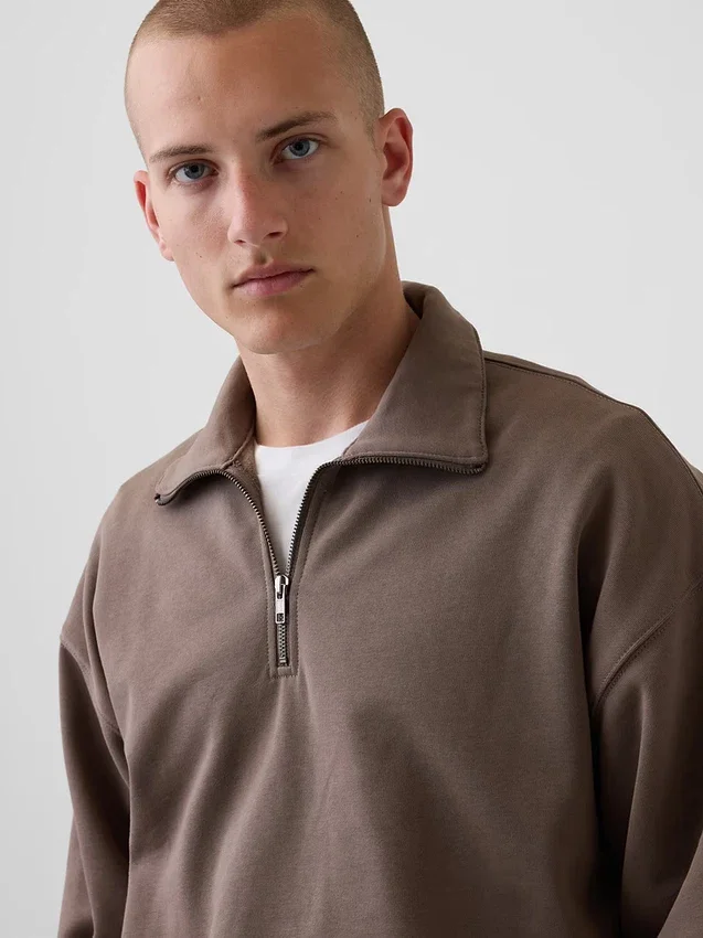 Felpa oversize per adulti con zip a un quarto