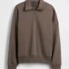 Felpa oversize per adulti con zip a un quarto