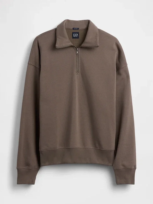 Felpa oversize per adulti con zip a un quarto