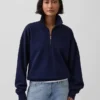 Felpa oversize per adulti con zip a un quarto